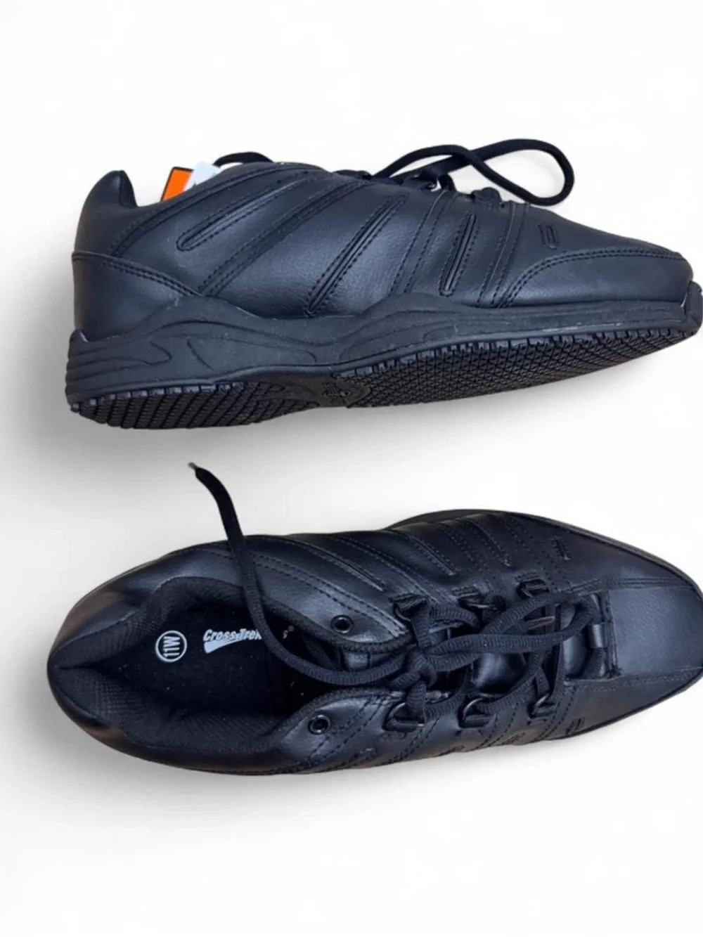 Men's Wide Width Black Work Sneakers